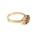 Amethyst and Peridot Flower Ring