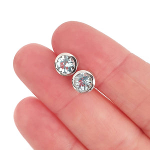 Aquamarine Bezel Set Earrings