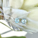 Aquamarine Four Claw Studs