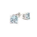 Aquamarine Four Claw Studs