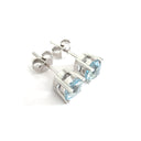 Aquamarine Four Claw Studs