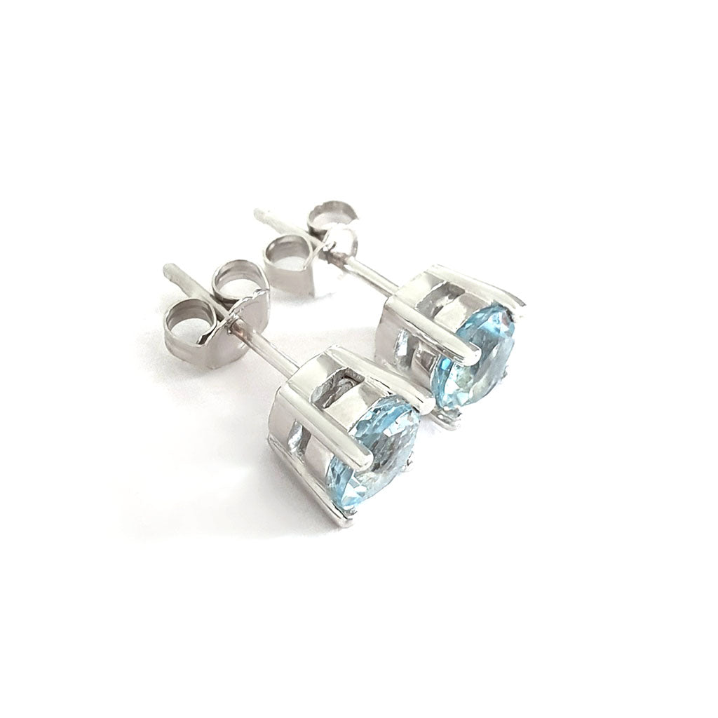 Aquamarine Four Claw Studs