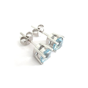 Aquamarine Four Claw Studs