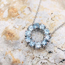 Aquamarine Halo Pendant