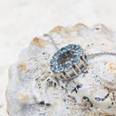 Aquamarine Halo Pendant