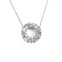  Aquamarine Halo Pendant