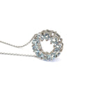  Aquamarine Halo Pendant