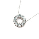  Aquamarine Halo Pendant
