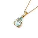 Aquamarine Pear Cut Yellow Gold Pendant