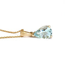 Aquamarine Pear Cut Yellow Gold Pendant