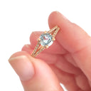 Aquamarine Split Shank accent Diamond Ring