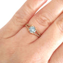 Aquamarine Split Shank accent Diamond Ring