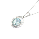   Aquamarine, Diamond & White Gold Oval Pendant