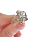 Aquamarine, Diamond and White Gold Multiband Ring