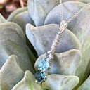 Aquamarine, Topaz and Six Diamond Drop Pendant