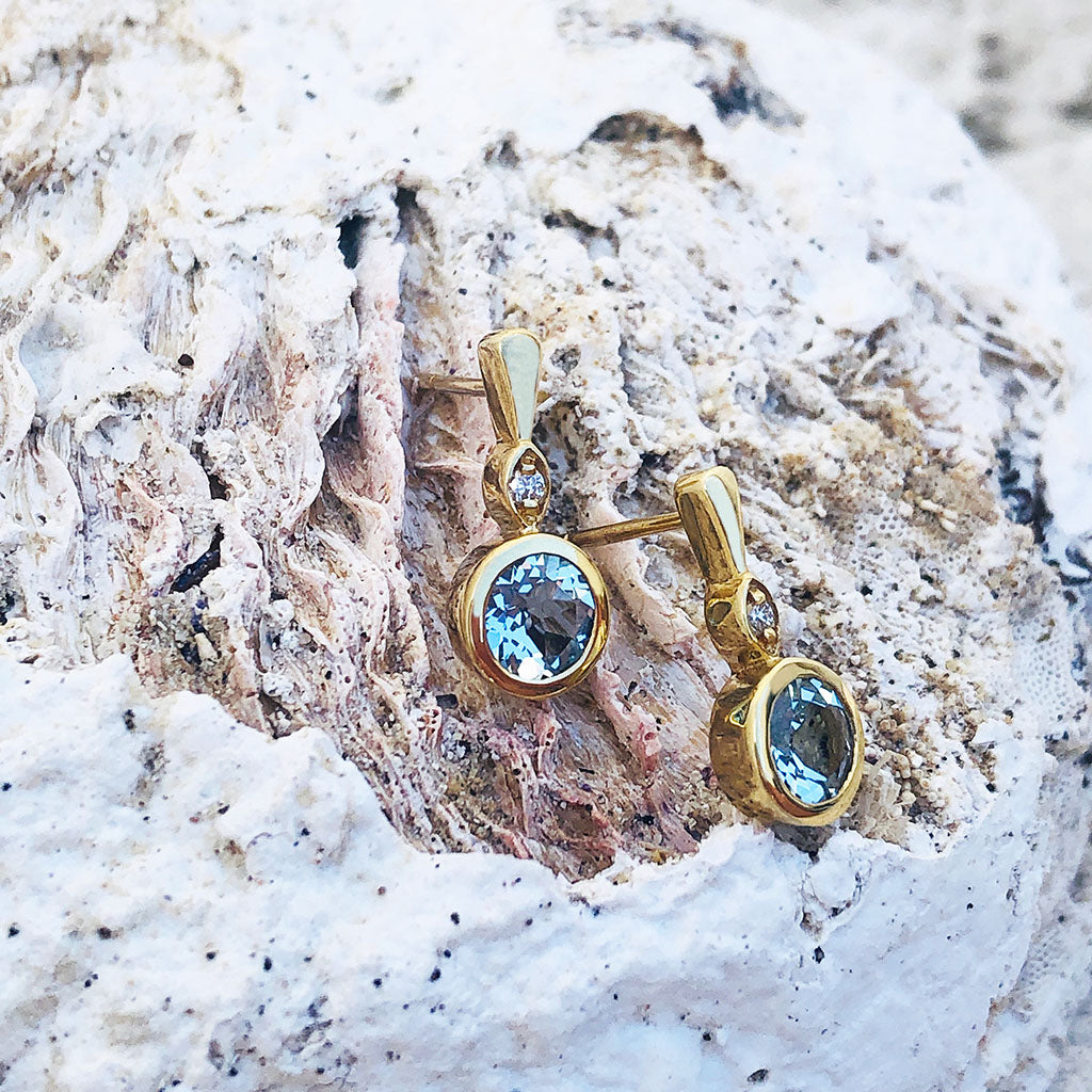 Aquamarine and Diamond Accent Earrings