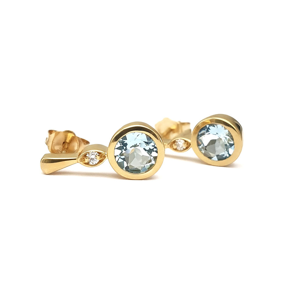 Aquamarine and Diamond Accent Earrings