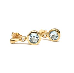 Aquamarine and Diamond Accent Earrings