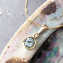 Aquamarine and Diamond Accent Pendant