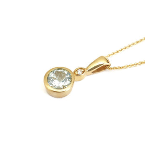 Aquamarine and Diamond Accent Pendant
