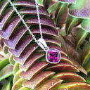 Bezel Set Cushion Cut Grape Garnet Penant