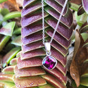 Bezel Set Cushion Cut Grape Garnet Penant