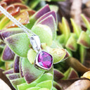 Bezel Set Cushion Cut Grape Garnet Penant