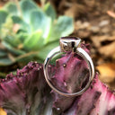 Bezel Set Cushion Cut Grape Garnet Ring