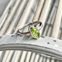 Bezel Set Marquise Peridot and Diamond Highlight Ring