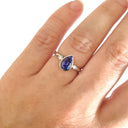 Bezel Set Pear Cut Tanzanite and Diamond Ring