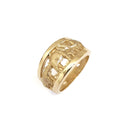 Big 5 Relief Ring with Yellow Gold Borders