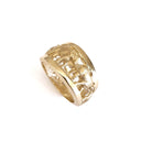 Big 5 Relief Ring with Yellow Gold Borders