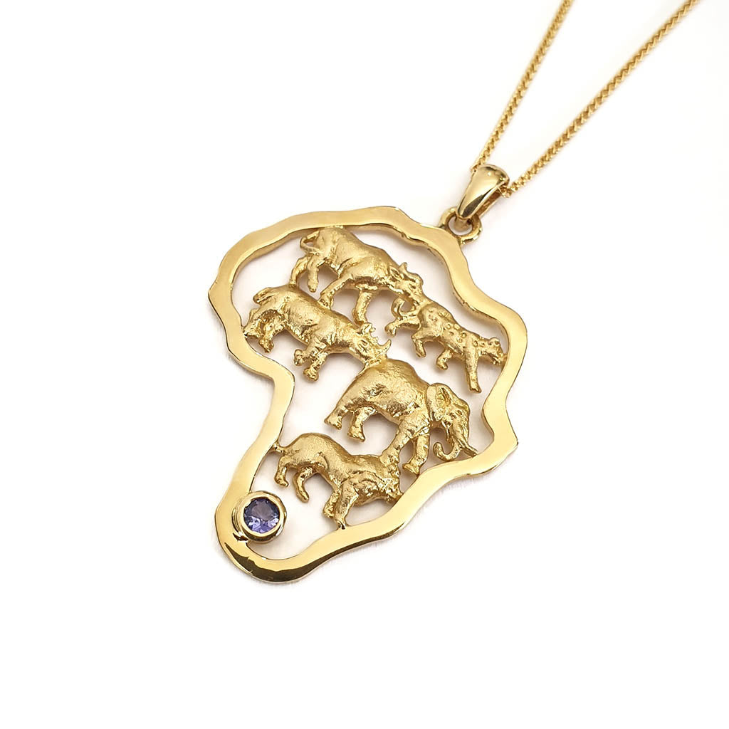 Big 5 and Tanzanite Africa Pendant