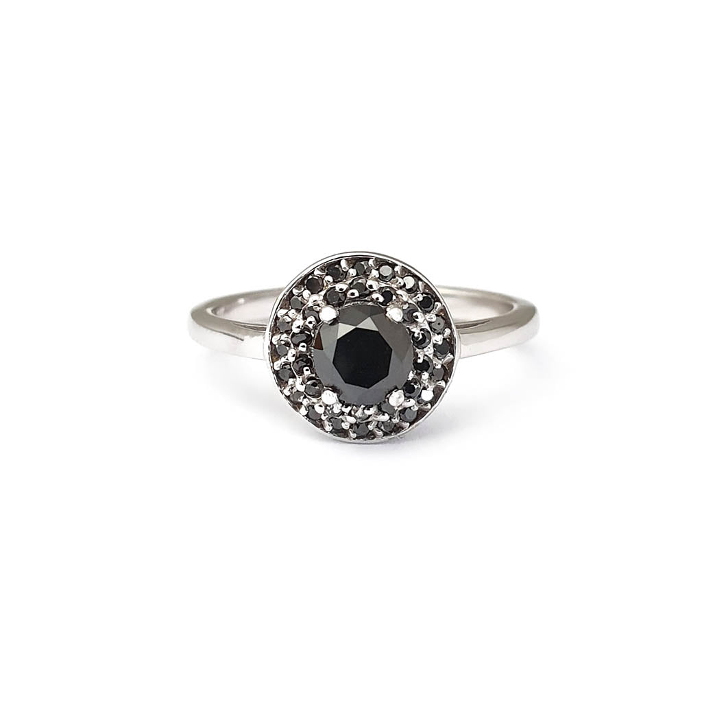 Black Diamond Cluster Ring