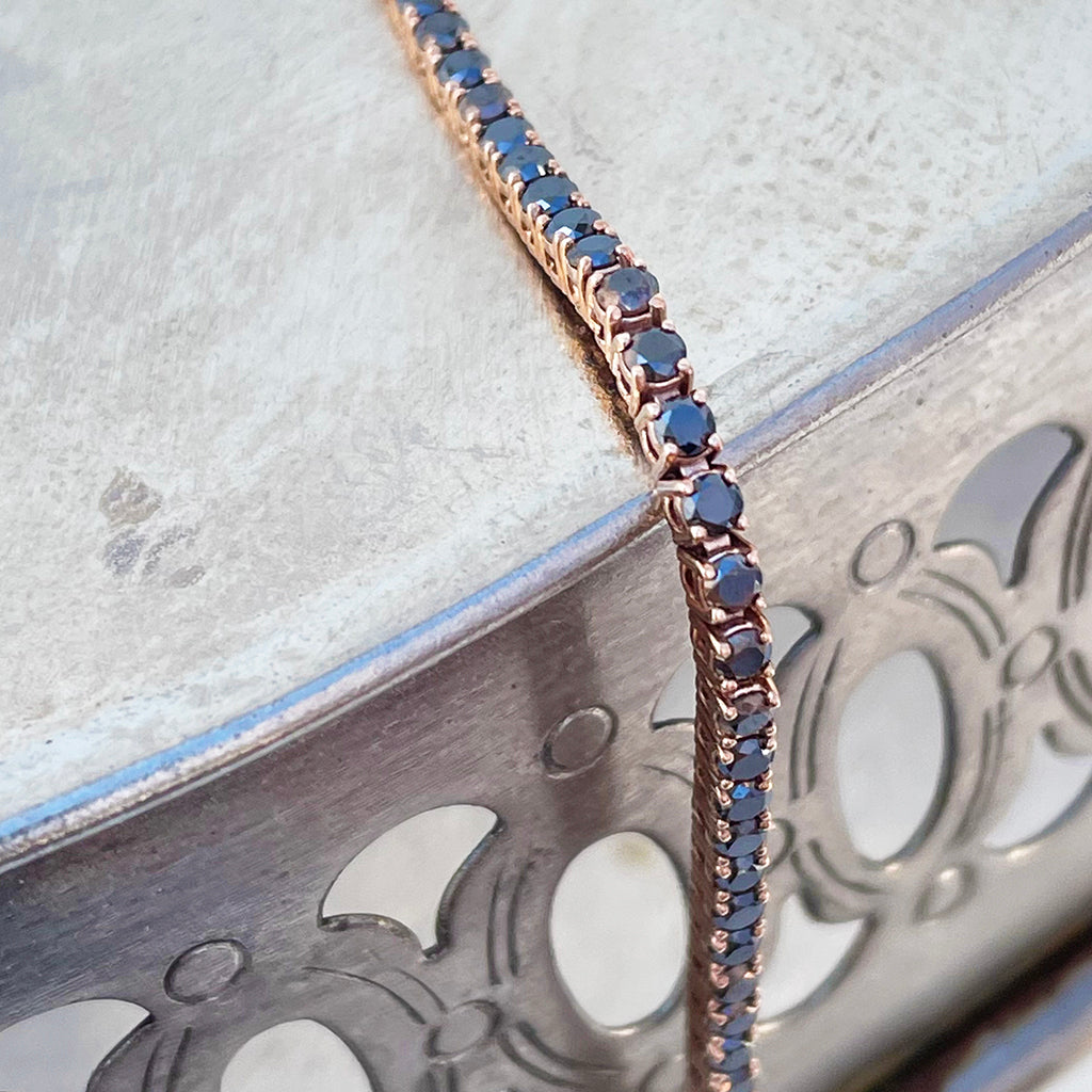 Black Diamond Rose Gold Tennis Bracelet