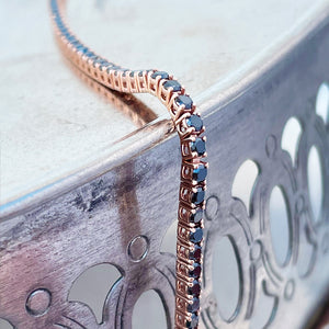 Black Diamond Rose Gold Tennis Bracelet