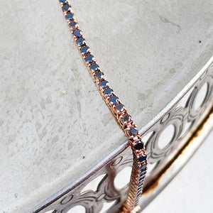 Black Diamond Rose Gold Tennis Bracelet