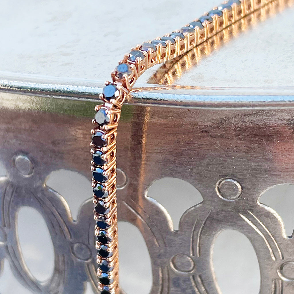 Black Diamond Rose Gold Tennis Bracelet