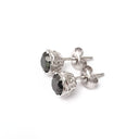 Black Diamond Studs with Deep Decorative Case