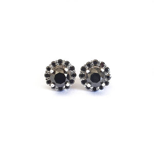 Black Diamond Studs with Detachable Black Diamond Halo Jacket