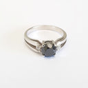 Black Diamond and White Gold Ring