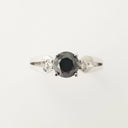 Black Diamond and White Gold Ring