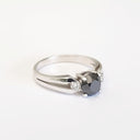 Black Diamond and White Gold Ring