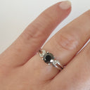 Black Diamond and White Gold Ring