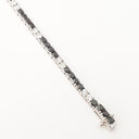 Black and Double White Accent Diamond Tennis Bracelet
