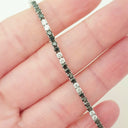 Black and Double White Accent Diamond Tennis Bracelet