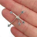 Blue Topaz and White Gold Southern Cross Pendant