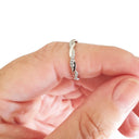 Braided Diamond and White Gold Band Ring