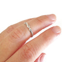 Braided Diamond and White Gold Band Ring