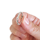 Braided Diamond and White Gold Band Ring